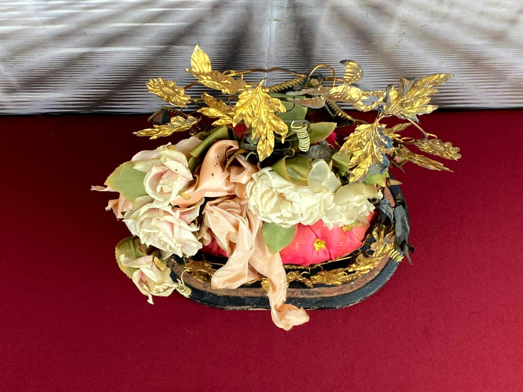 Globe De Mariee Hochzeit Andenken Frankreich Napoleon Iii Stil Blumen Glassturz