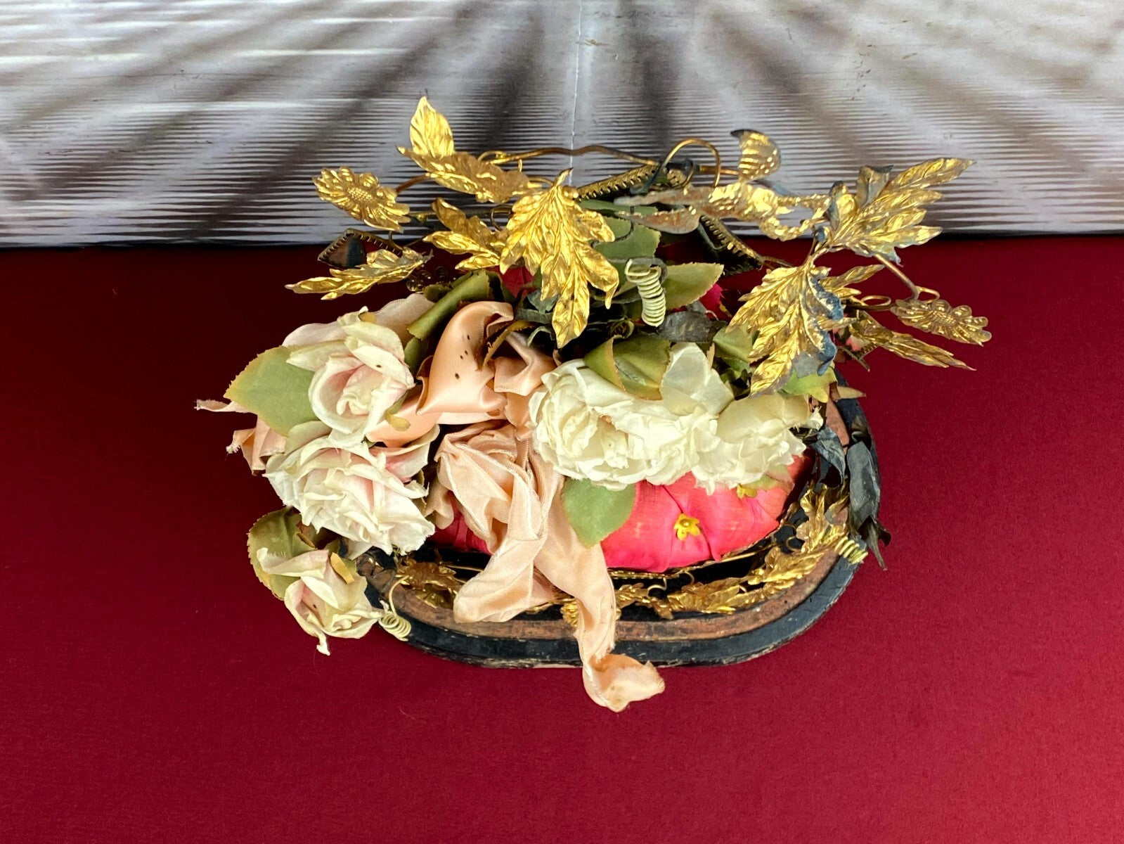 Globe De Mariee Hochzeit Andenken Frankreich Napoleon Iii Stil Blumen Glassturz