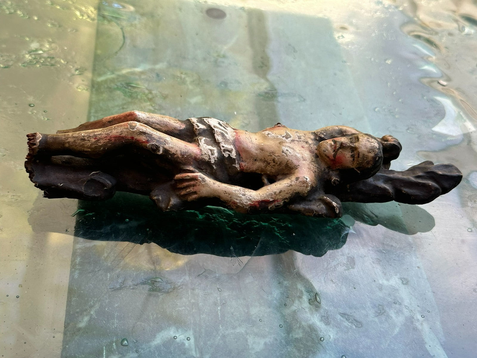 Antike Barock Heiligenfigur 17/18 tes Jhdt Heiliger Sebastian 23cm