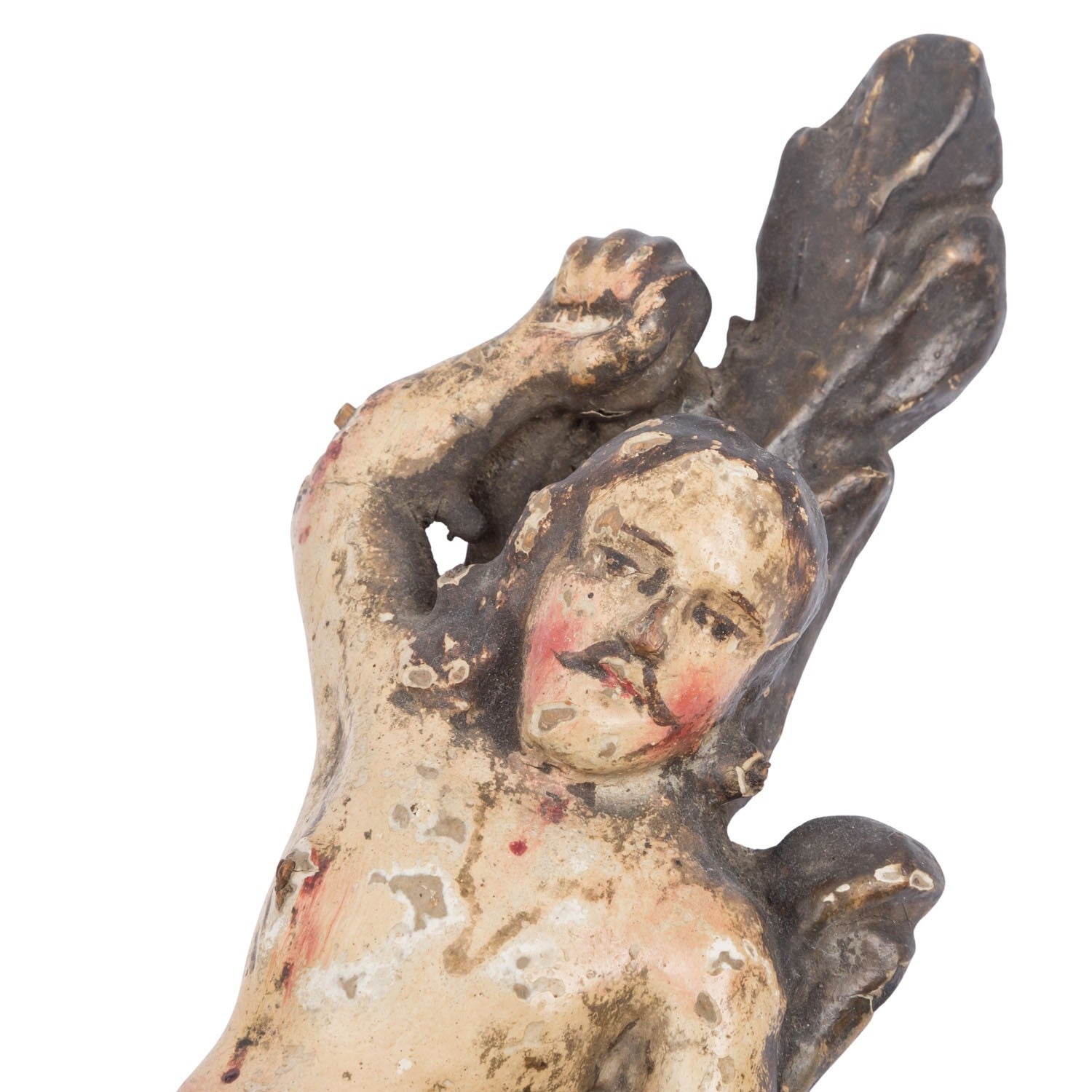 Antike Barock Heiligenfigur 17/18 tes Jhdt Heiliger Sebastian 23cm