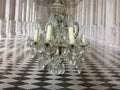 DECKENLEUCHTER AUS GLAS MIT BEHANG DECKENLAMPE PRUNKLEUCHTER KRONLEUCHTER