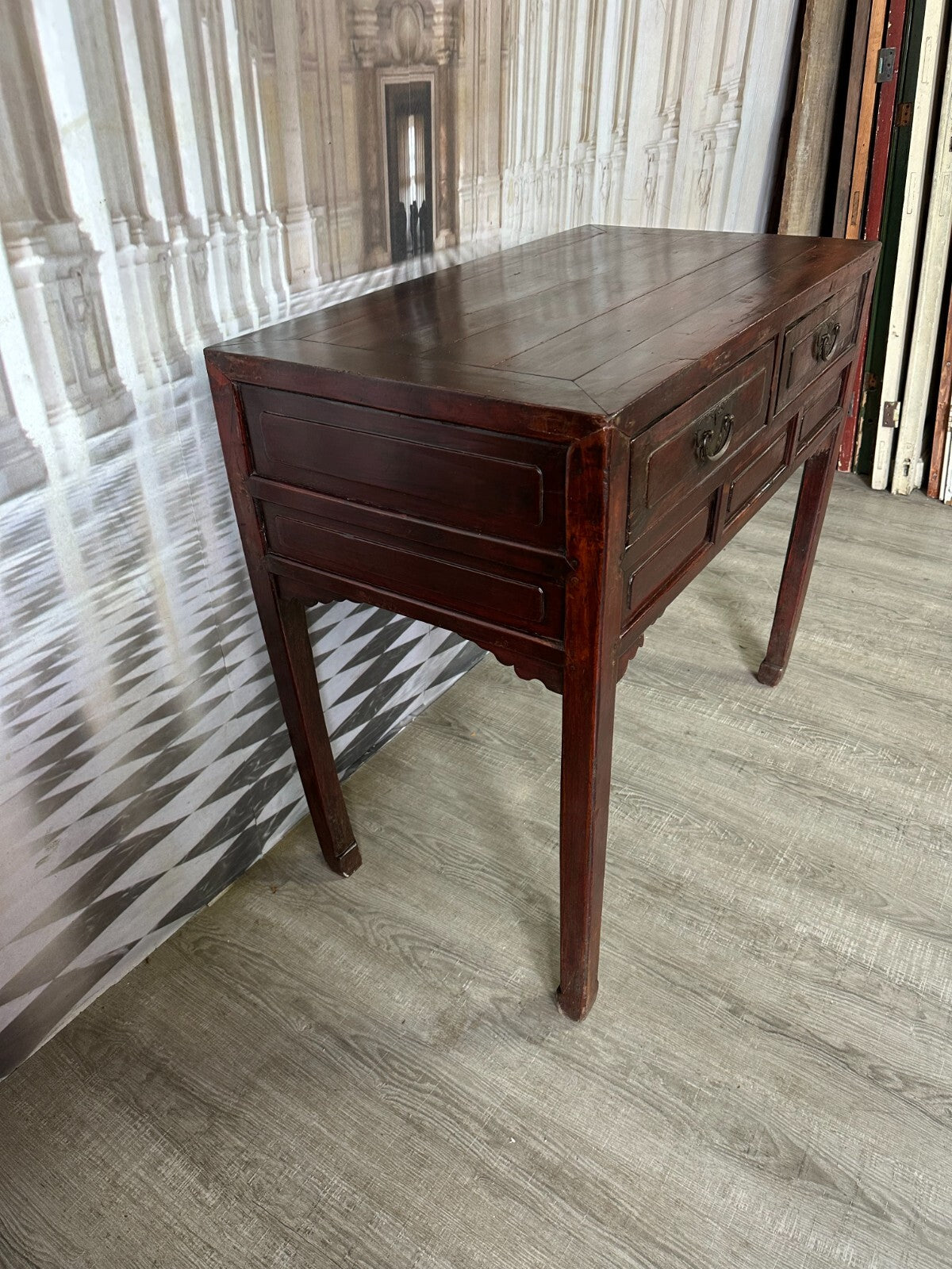 Antiker Chinesischer Tisch um 1900 Ulmenholz China Küchentisch antik