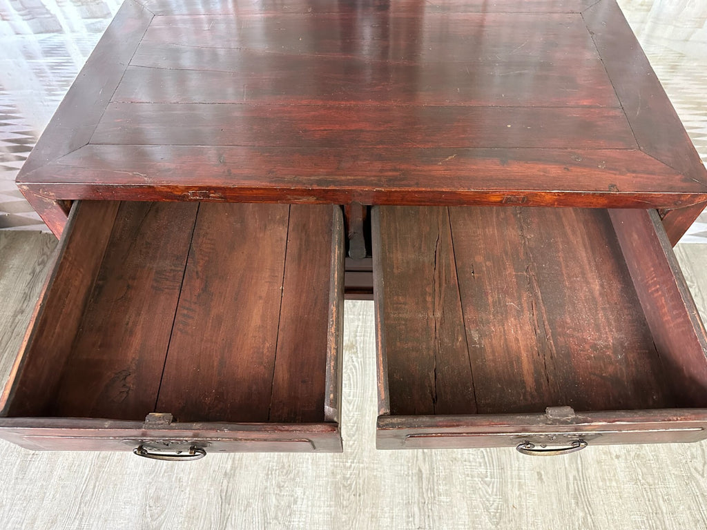 Antiker Chinesischer Tisch um 1900 Ulmenholz China Küchentisch antik