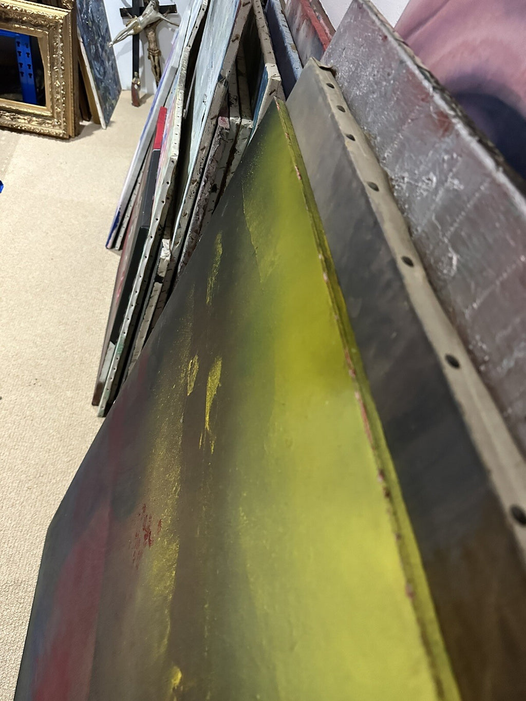 Al Bernstein (1949) Gemälde Abstrakt Aquility Of Red Acrylgemälde auf Platte