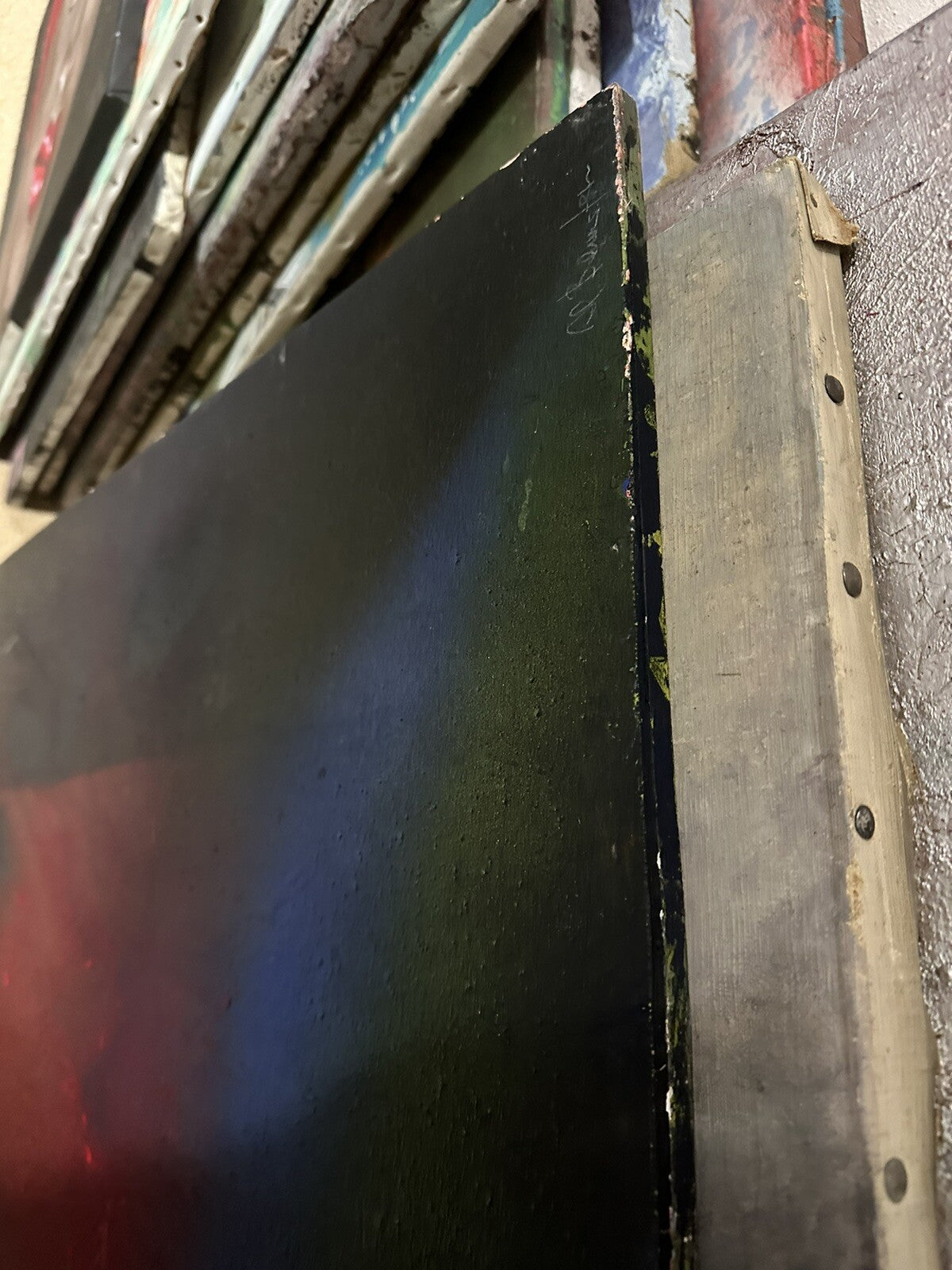 Al Bernstein (1949) Gemälde Abstrakt Aquility Of Red Acrylgemälde auf Platte
