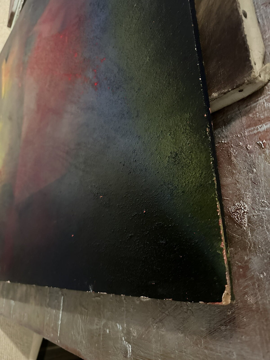 Al Bernstein (1949) Gemälde Abstrakt Aquility Of Red Acrylgemälde auf Platte