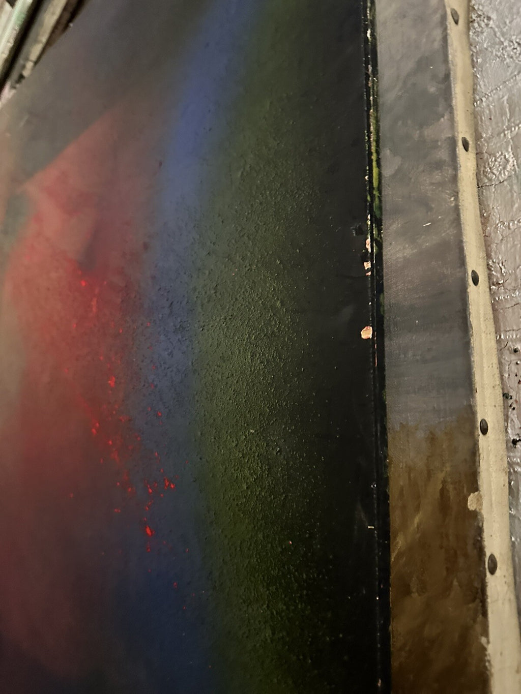 Al Bernstein (1949) Gemälde Abstrakt Aquility Of Red Acrylgemälde auf Platte