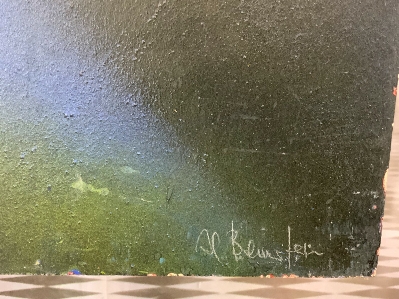 Al Bernstein (1949) Gemälde Abstrakt Aquility Of Red Acrylgemälde auf Platte