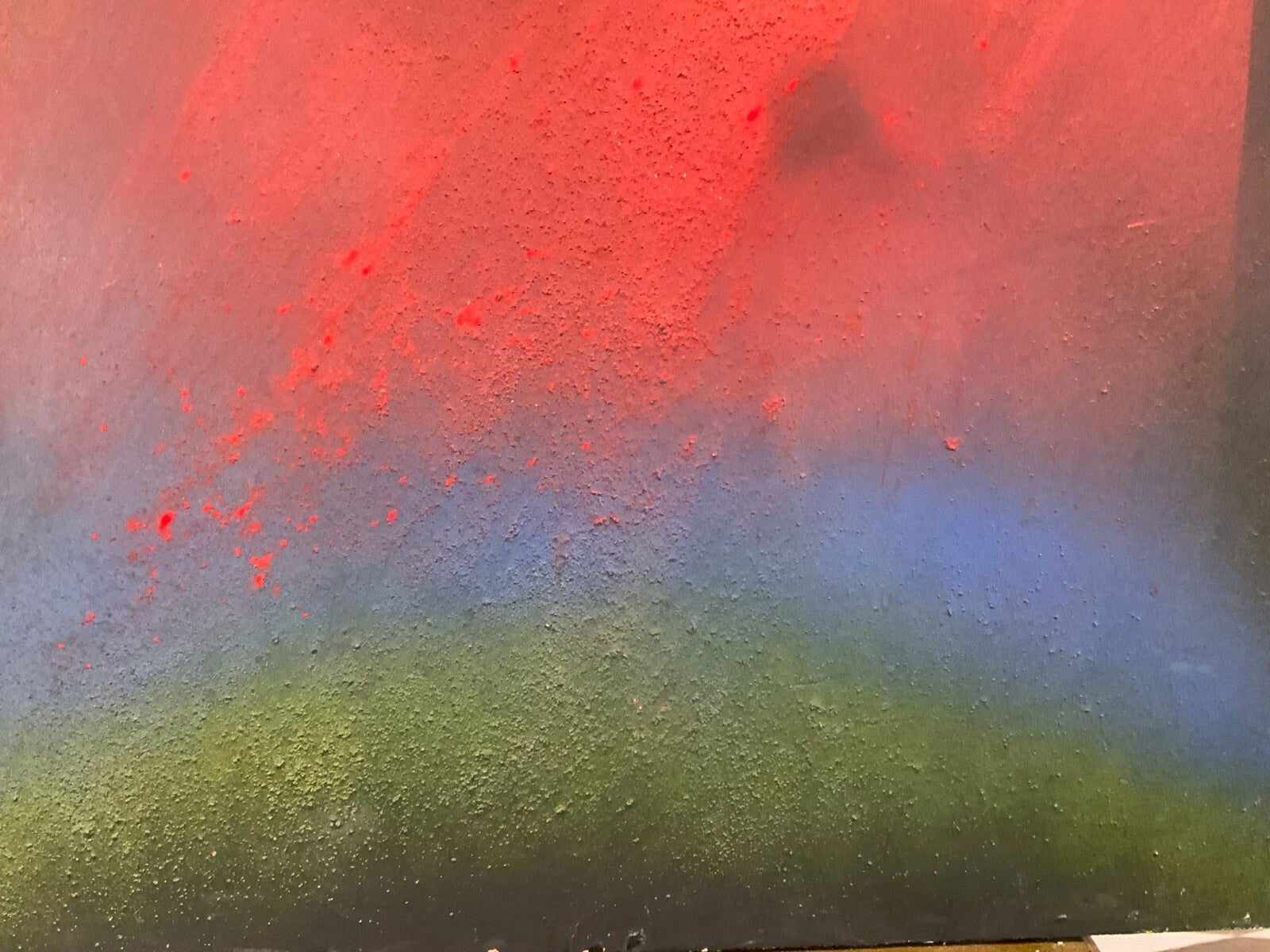 Al Bernstein (1949) Gemälde Abstrakt Aquility Of Red Acrylgemälde auf Platte
