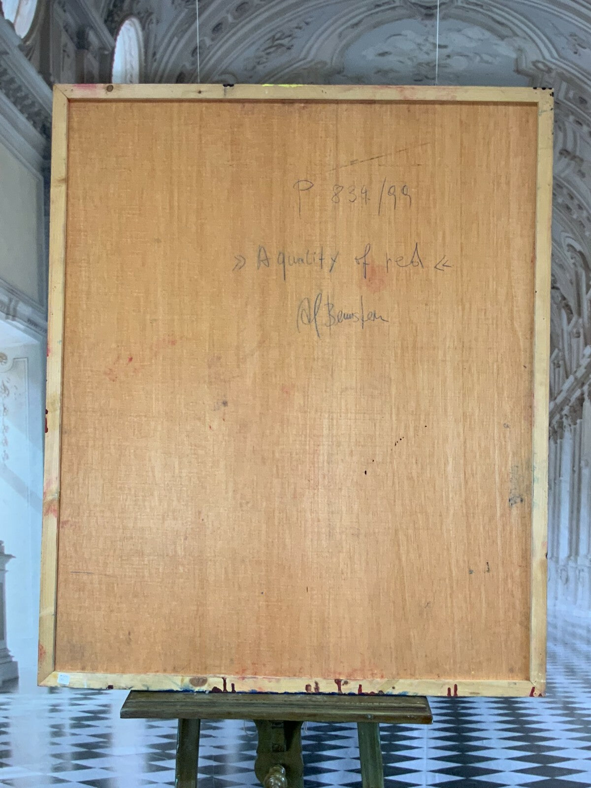 Al Bernstein (1949) Gemälde Abstrakt Aquility Of Red Acrylgemälde auf Platte