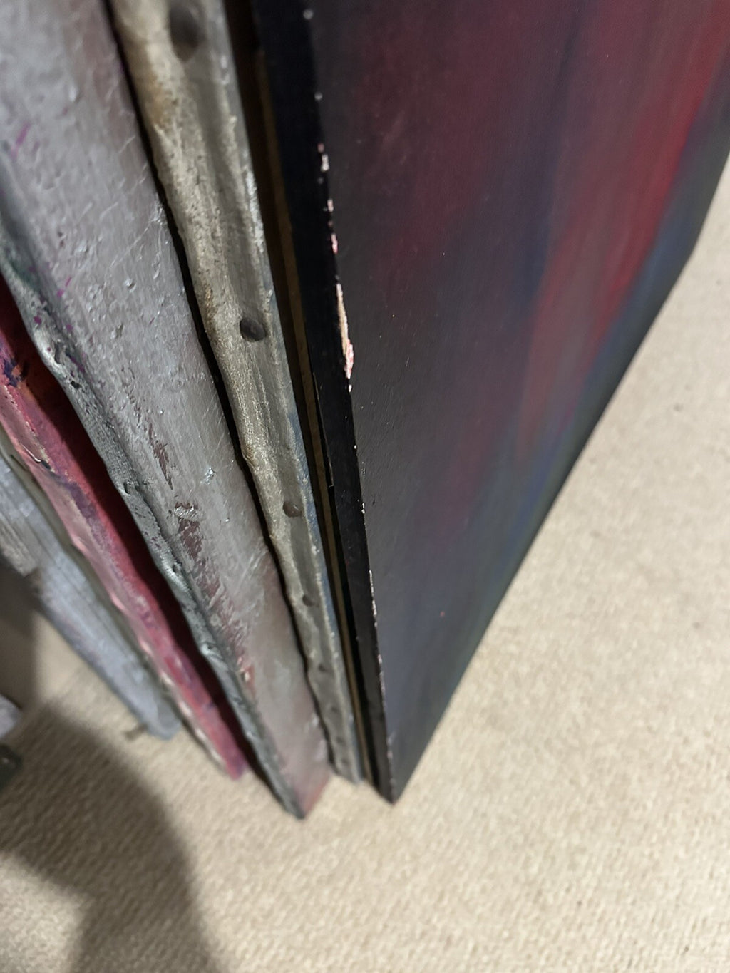 Al Bernstein (1949) Gemälde Abstrakt Aquility Of Red Acrylgemälde auf Platte