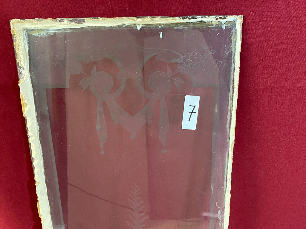 Antike Glasscheibe Fenster Glas Jugendstil um 1890 Fenster Girlanden 29,5x121cm