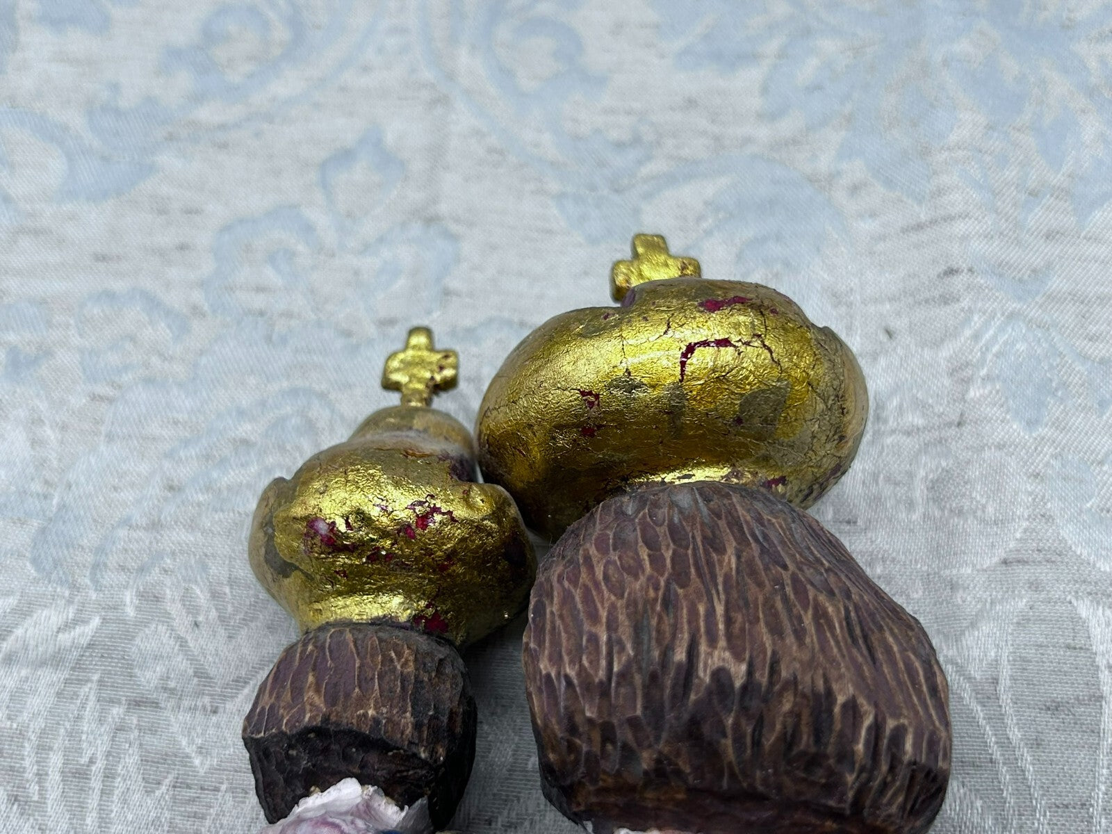 Alte Vintage Heiligenfigur Holz gefasst Heilige Maria Jesus nach antikem Vorbild