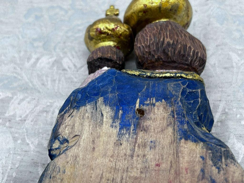 Alte Vintage Heiligenfigur Holz gefasst Heilige Maria Jesus nach antikem Vorbild