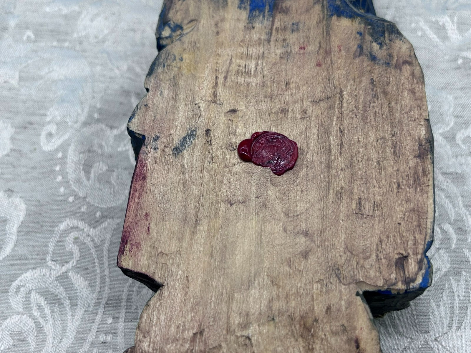 Alte Vintage Heiligenfigur Holz gefasst Heilige Maria Jesus nach antikem Vorbild