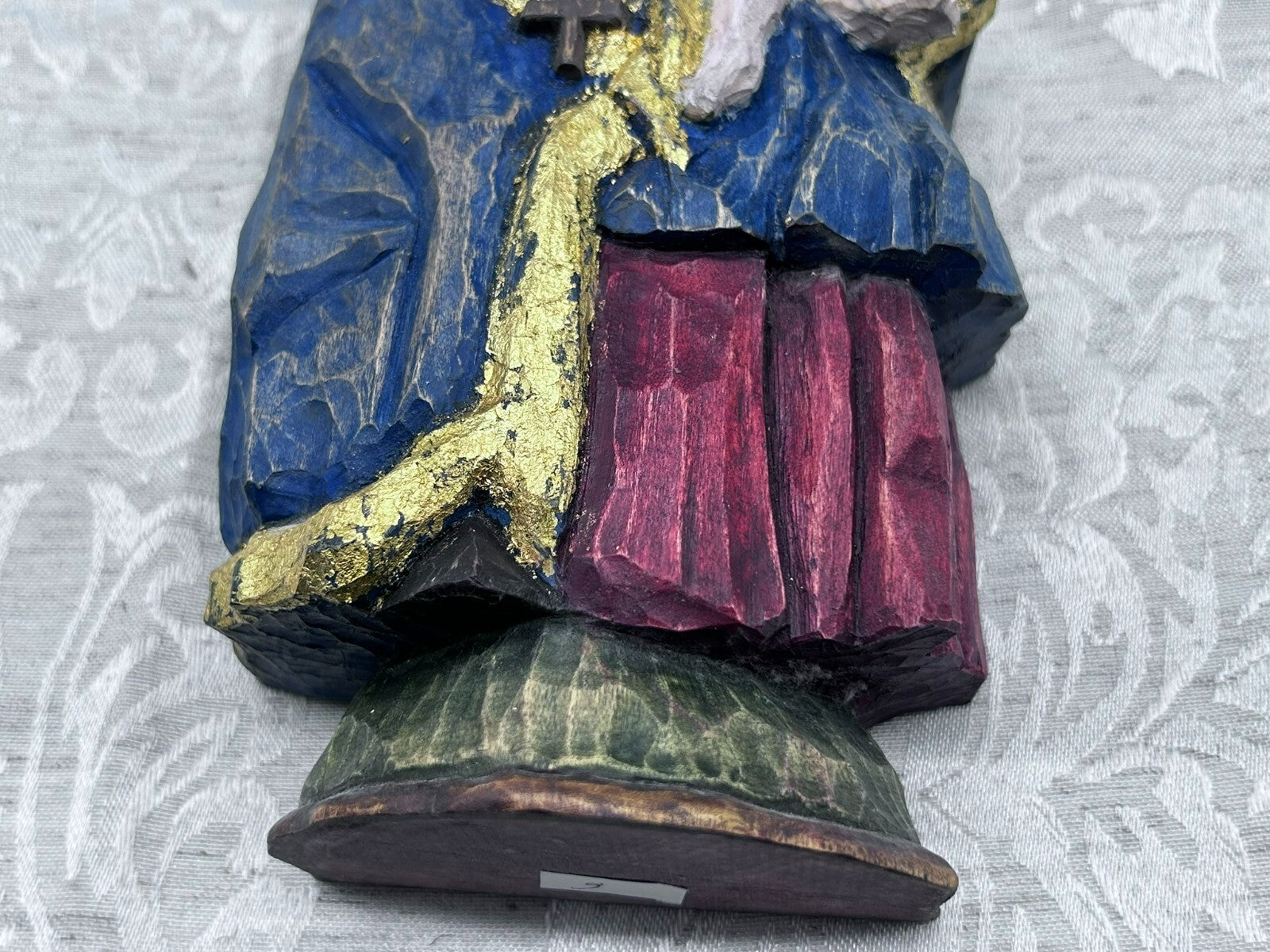 Alte Vintage Heiligenfigur Holz gefasst Heilige Maria Jesus nach antikem Vorbild