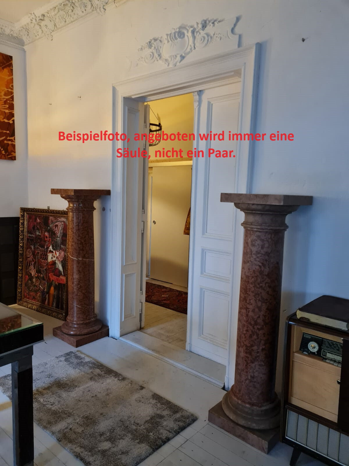 Antike Marmorsäule Rosso Verona 160cm Ca. 250kg Säule aus Marmor Kapitelle