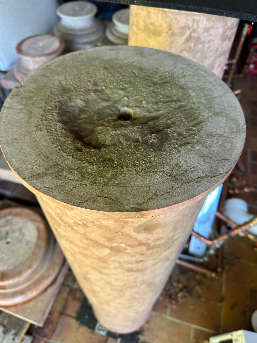 Antike Marmorsäule Rosso Verona 160cm Ca. 250kg Säule aus Marmor Kapitelle