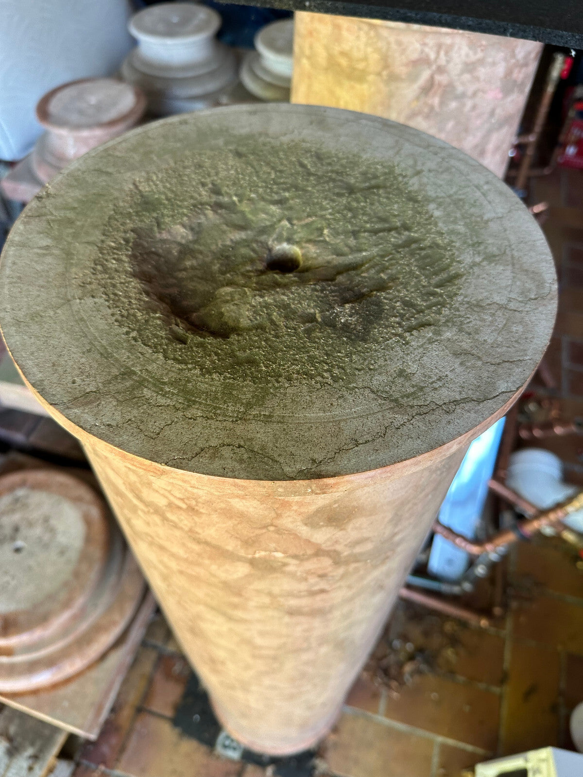 Antike Marmorsäule Rosso Verona 160cm Ca. 250kg Säule aus Marmor Kapitelle