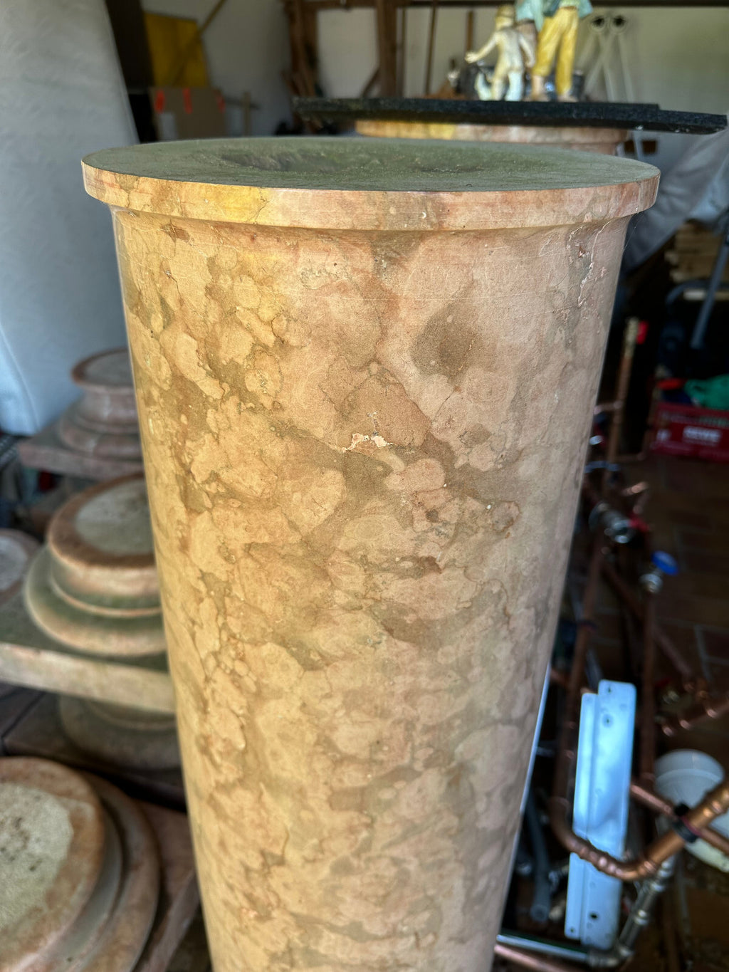 Antike Marmorsäule Rosso Verona 160cm Ca. 250kg Säule aus Marmor Kapitelle