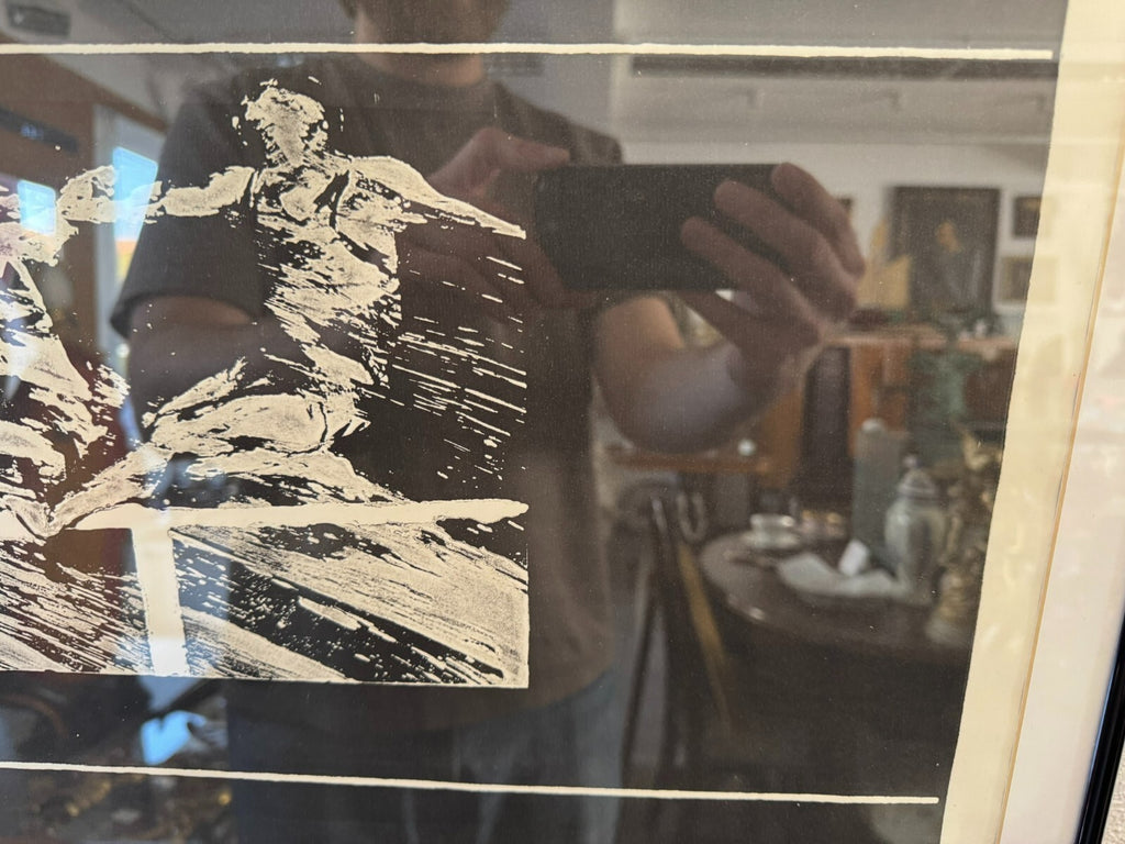 Signierte Lithografie Hinter Glas die Läufer 7/50