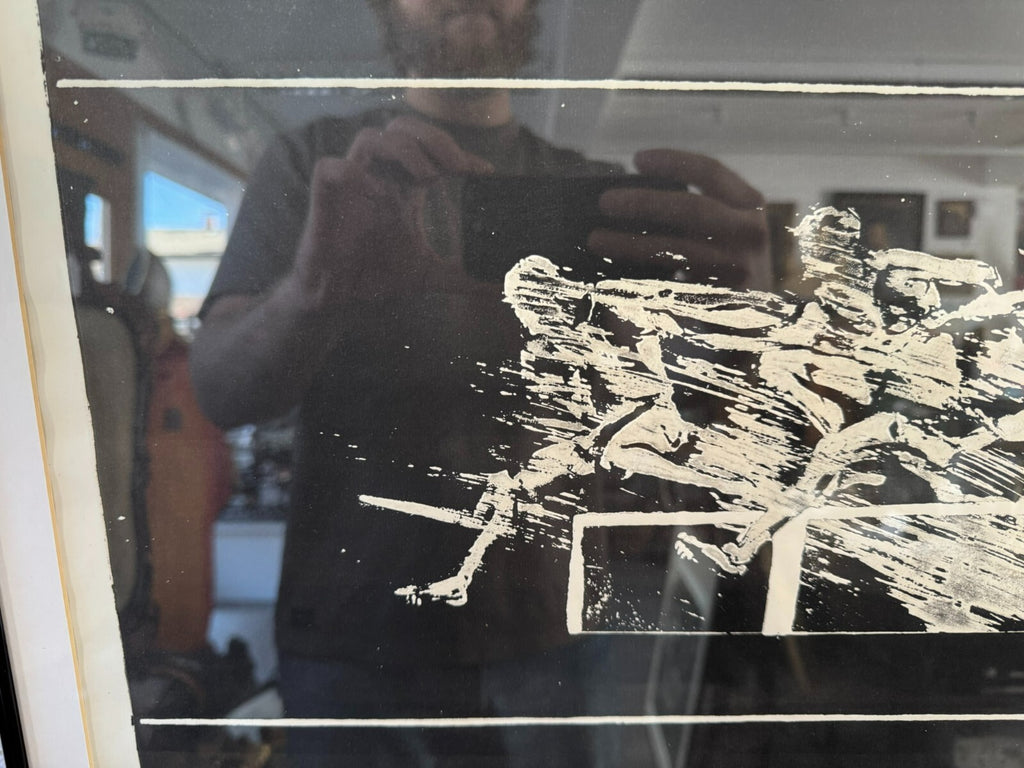 Signierte Lithografie Hinter Glas die Läufer 7/50
