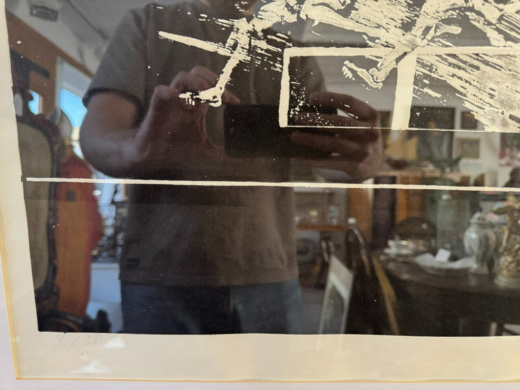 Signierte Lithografie Hinter Glas die Läufer 7/50