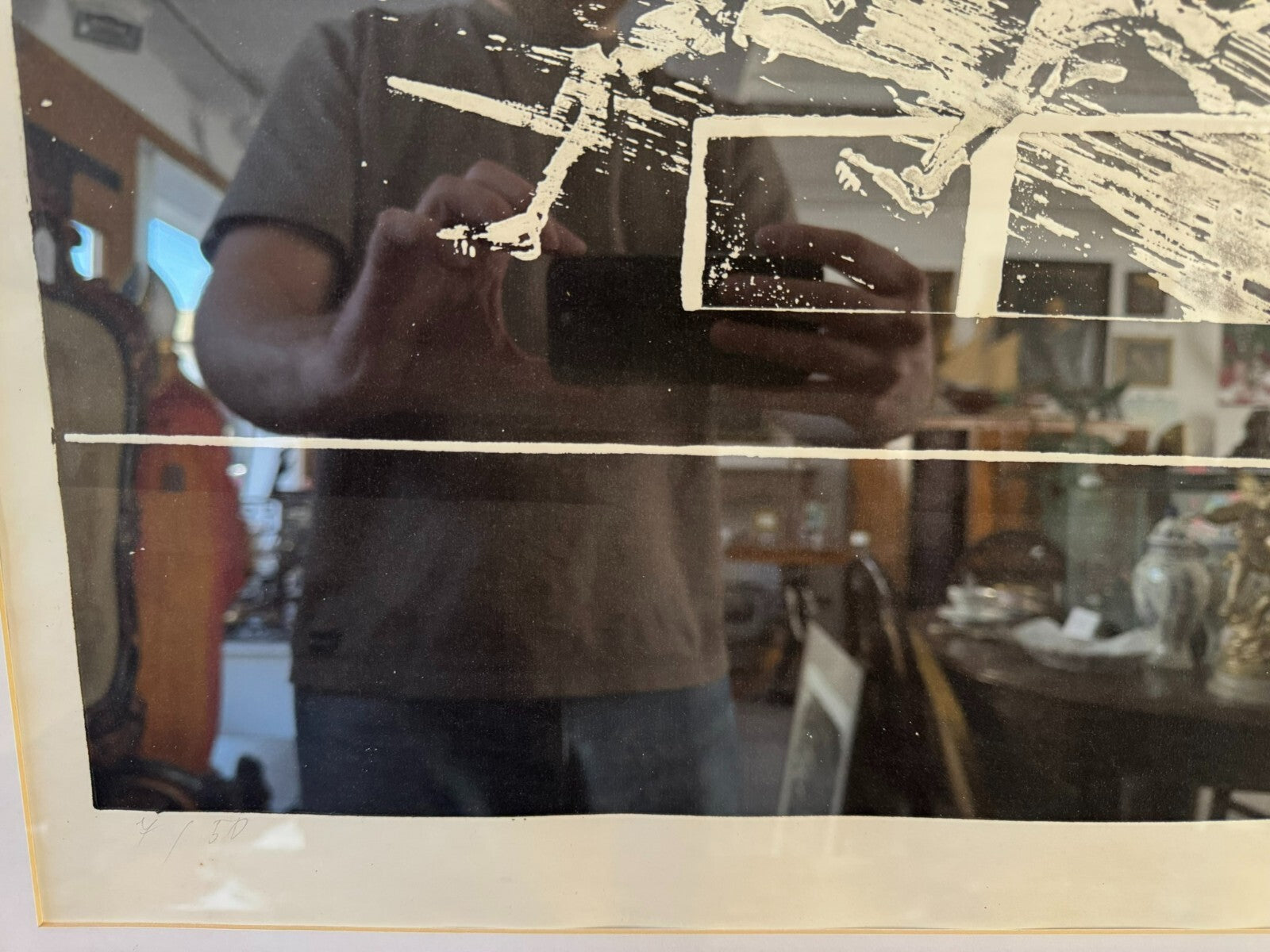 Signierte Lithografie Hinter Glas die Läufer 7/50