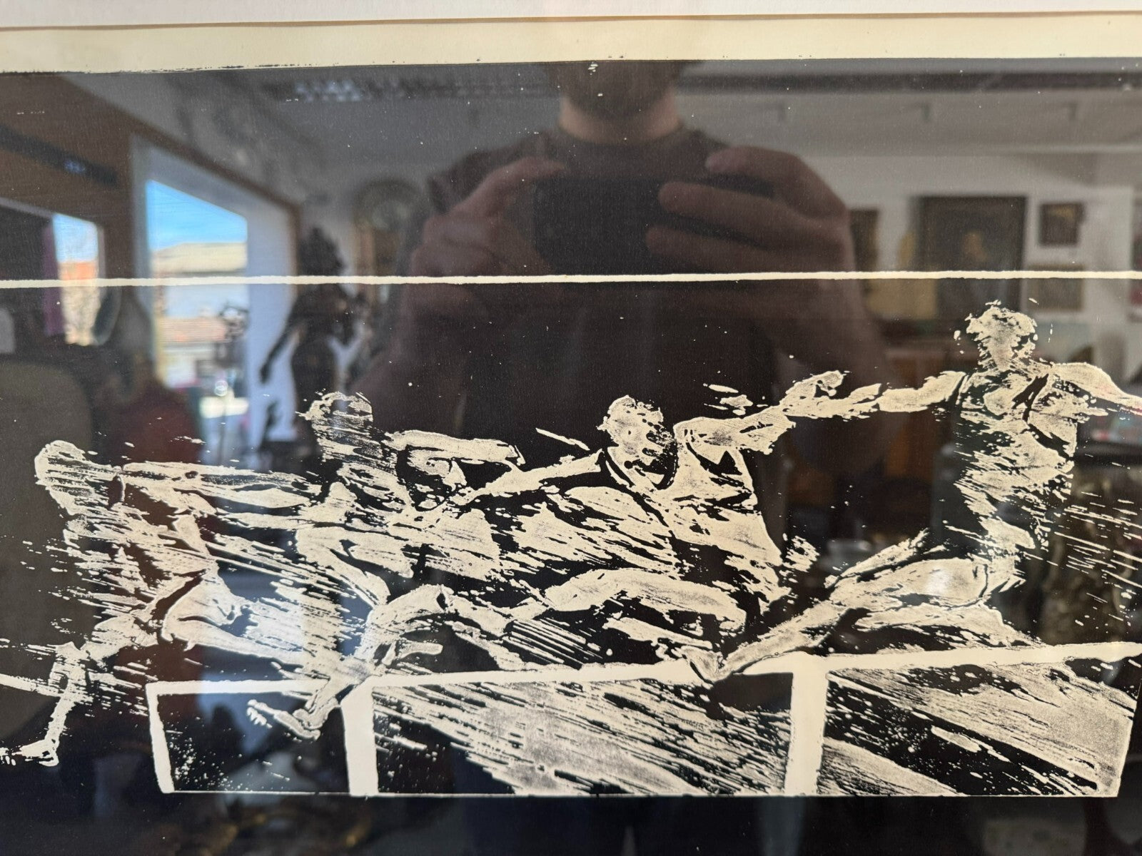 Signierte Lithografie Hinter Glas die Läufer 7/50