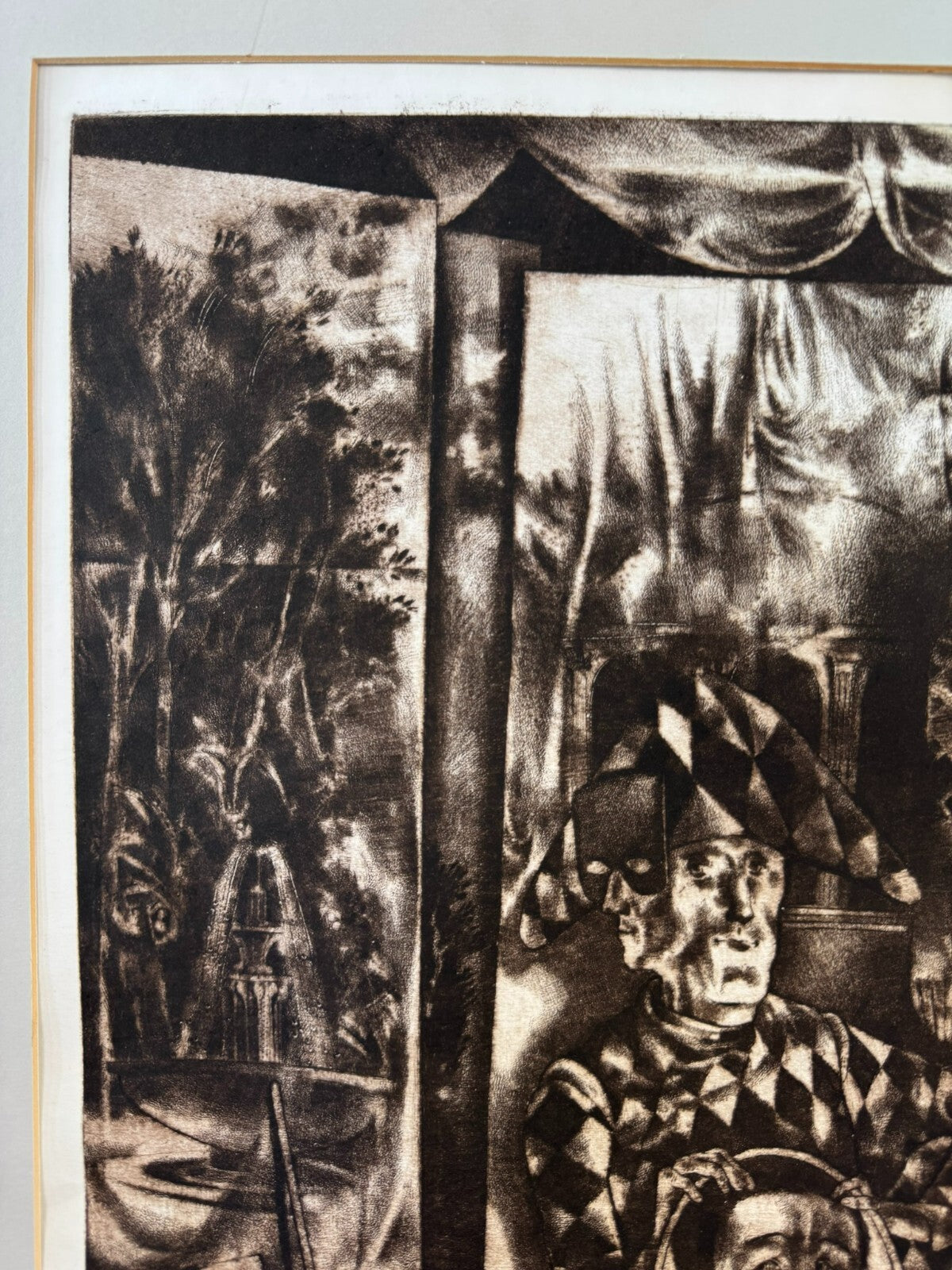 Jan Mentlík (1929) Signierte Lithografie ein Verliebter Pierot 8/50