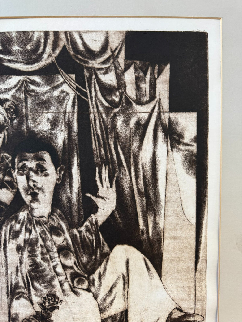 Jan Mentlík (1929) Signierte Lithografie ein Verliebter Pierot 8/50