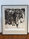 Jan MENTLÍK (1929) SIGNIERTE LITHOGRAFIE EIN VERLIEBTER PIEROT 8/50