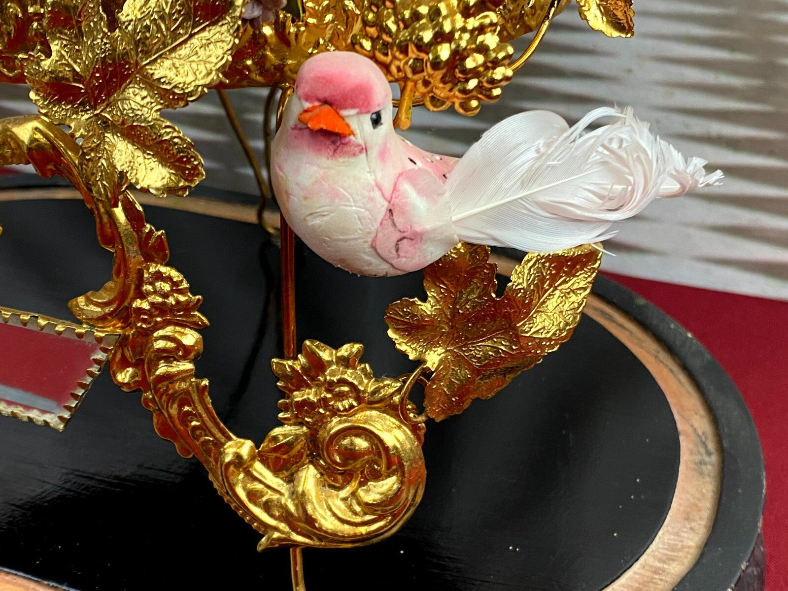 Globe De Mariee Hochzeit Andenken Frankreich Napoleon Iii Blumen Vogel 40cm