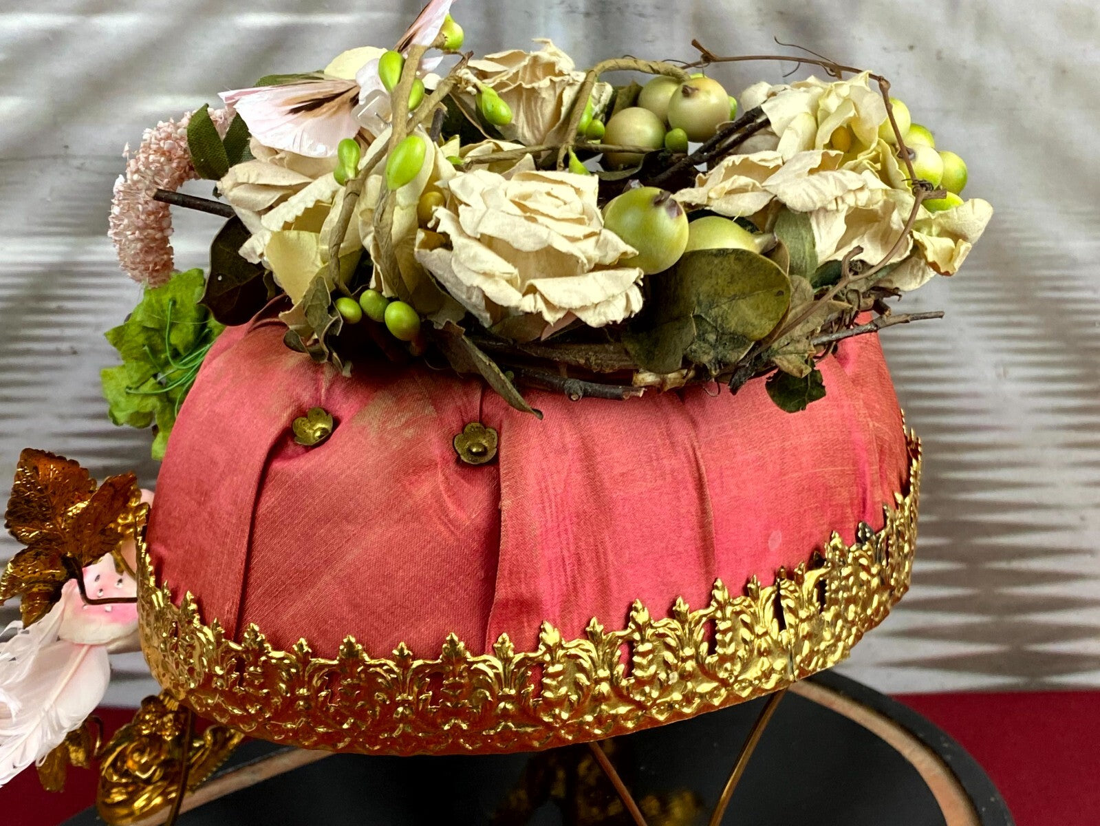 Globe De Mariee Hochzeit Andenken Frankreich Napoleon Iii Blumen Vogel 40cm