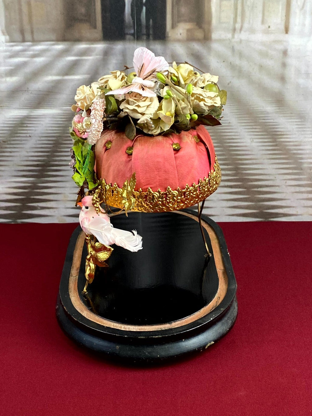 Globe De Mariee Hochzeit Andenken Frankreich Napoleon Iii Blumen Vogel 40cm
