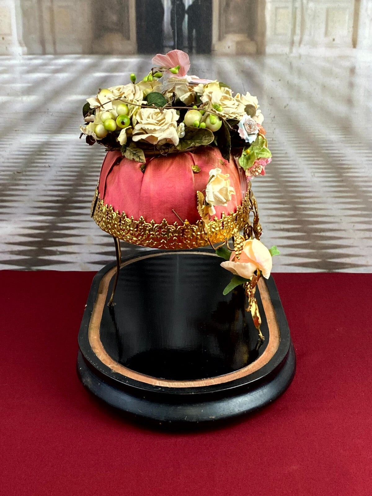 Globe De Mariee Hochzeit Andenken Frankreich Napoleon Iii Blumen Vogel 40cm