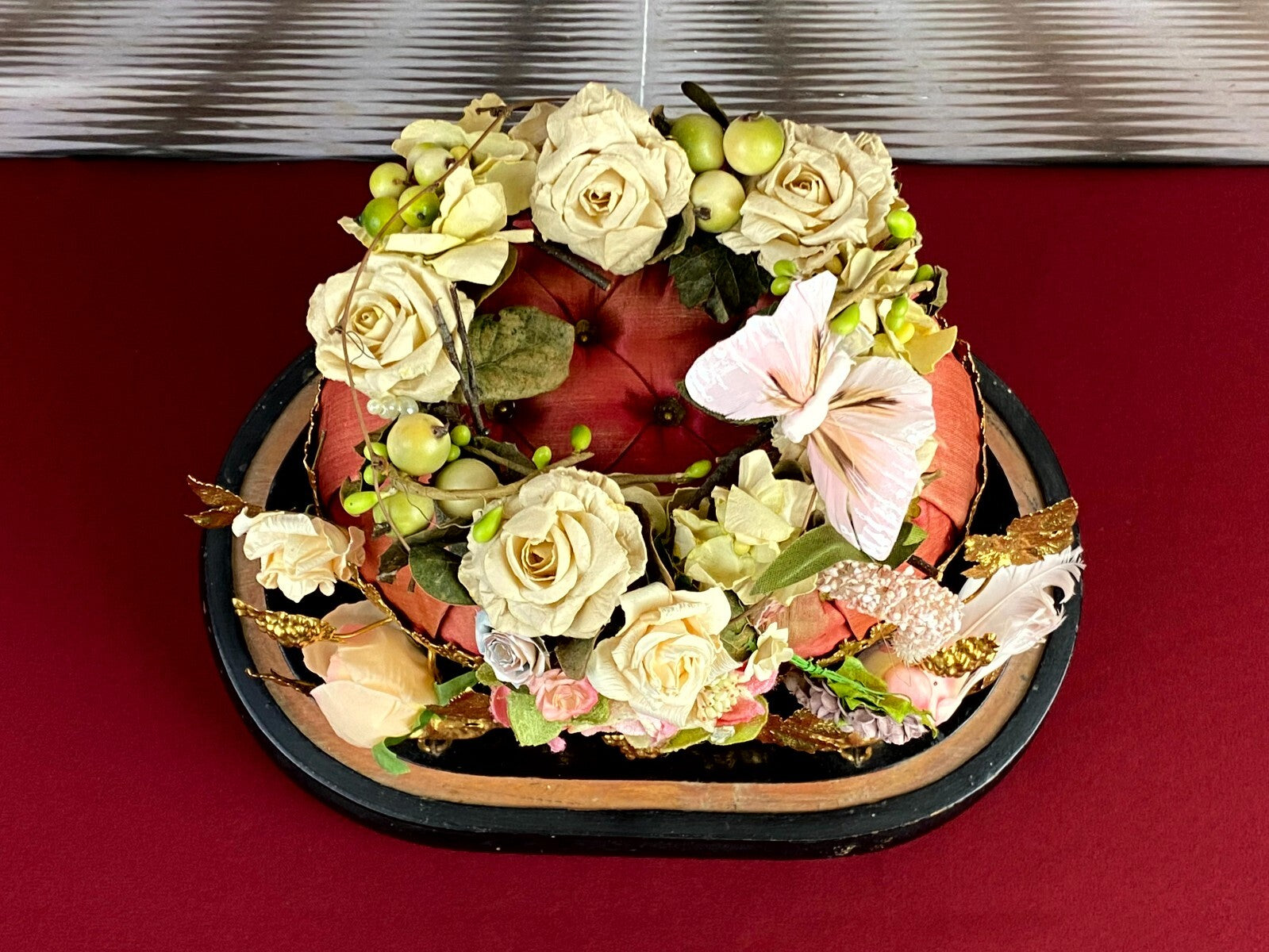 Globe De Mariee Hochzeit Andenken Frankreich Napoleon Iii Blumen Vogel 40cm