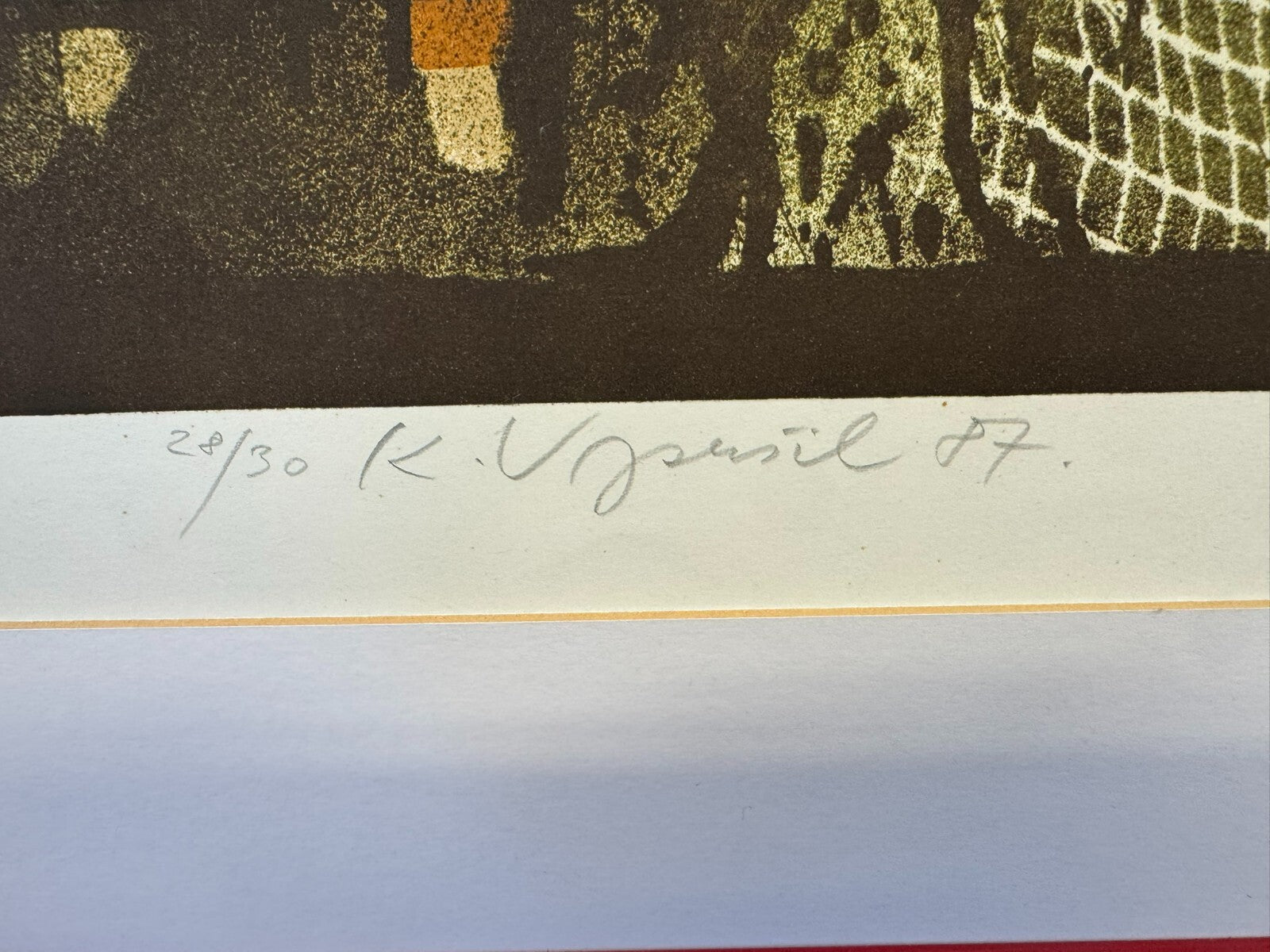 Karel Vysusil (1926-2014) Signierte Lithografie die Bedrohung 28/30
