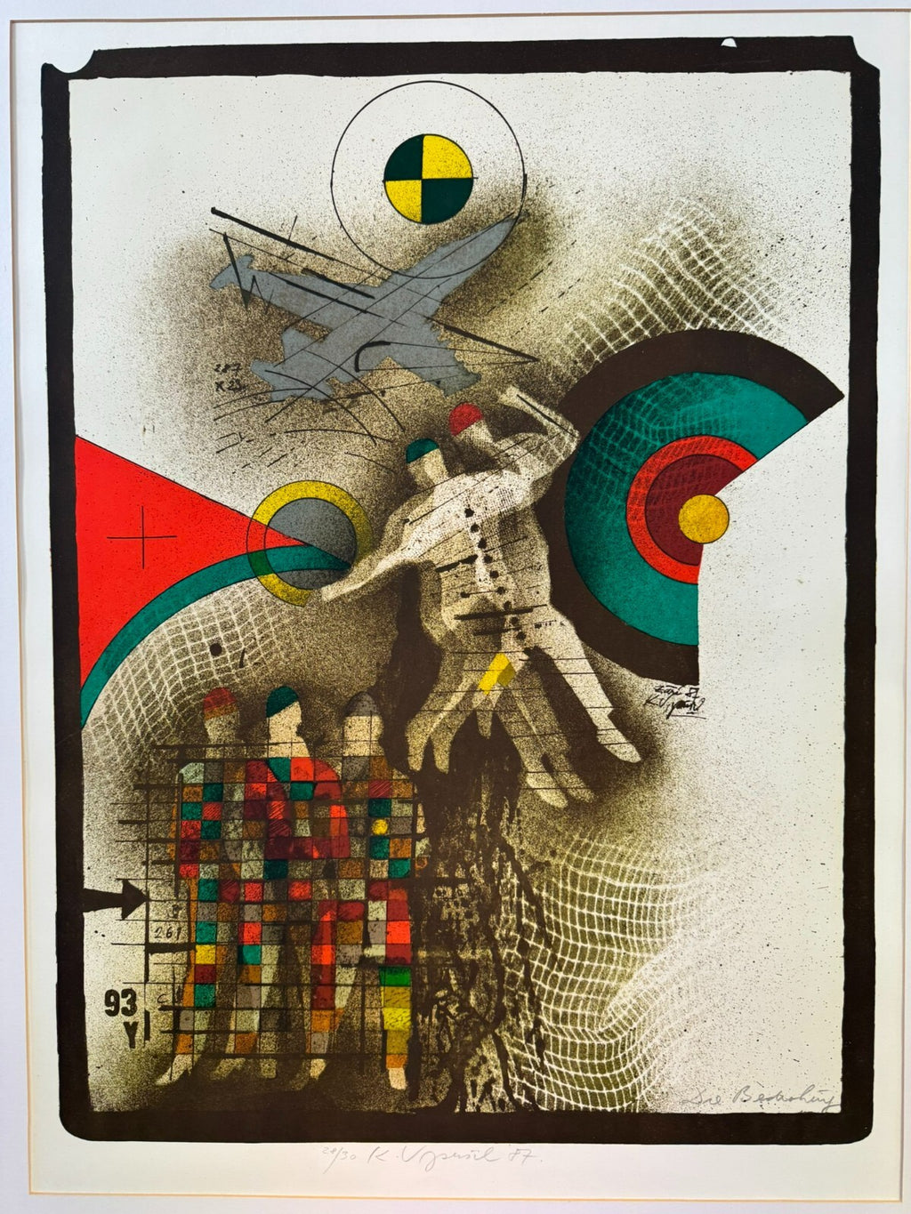 Karel Vysusil (1926-2014) Signierte Lithografie die Bedrohung 28/30