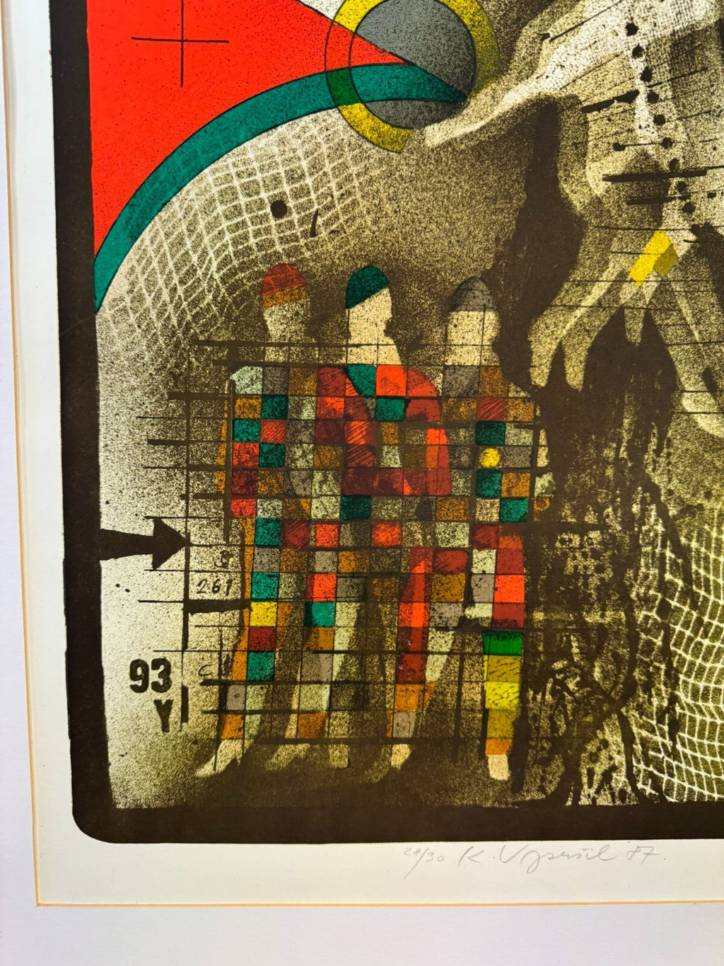Karel Vysusil (1926-2014) Signierte Lithografie die Bedrohung 28/30
