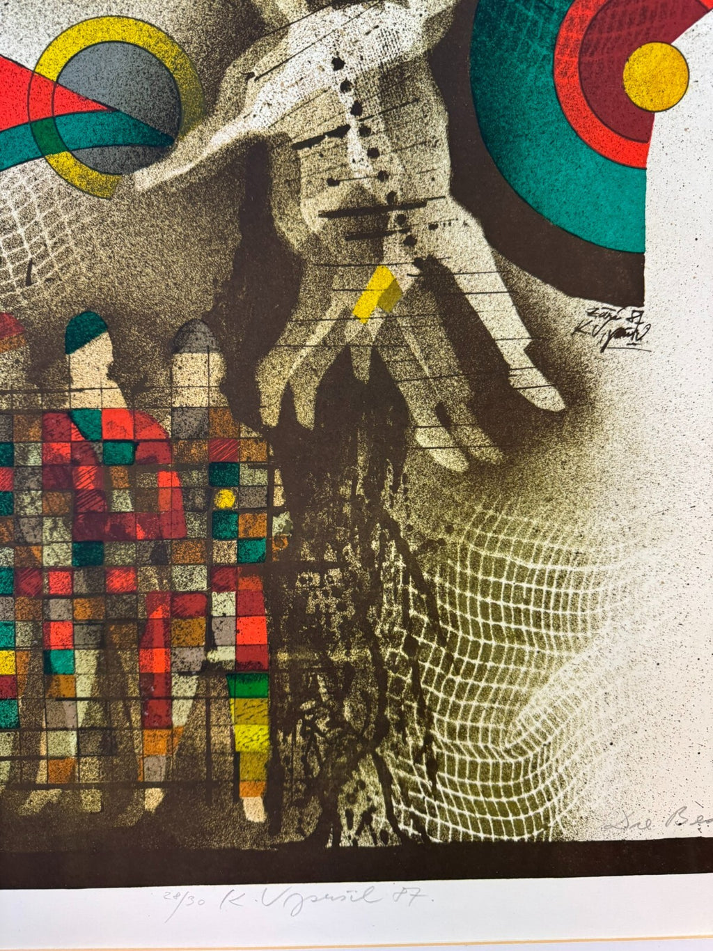 Karel Vysusil (1926-2014) Signierte Lithografie die Bedrohung 28/30