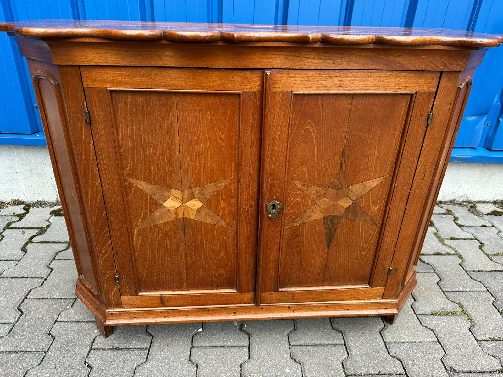 Antike Barockkommode Barock Kommode Mahagoni massiv Stern Intarsien Holland 18JH