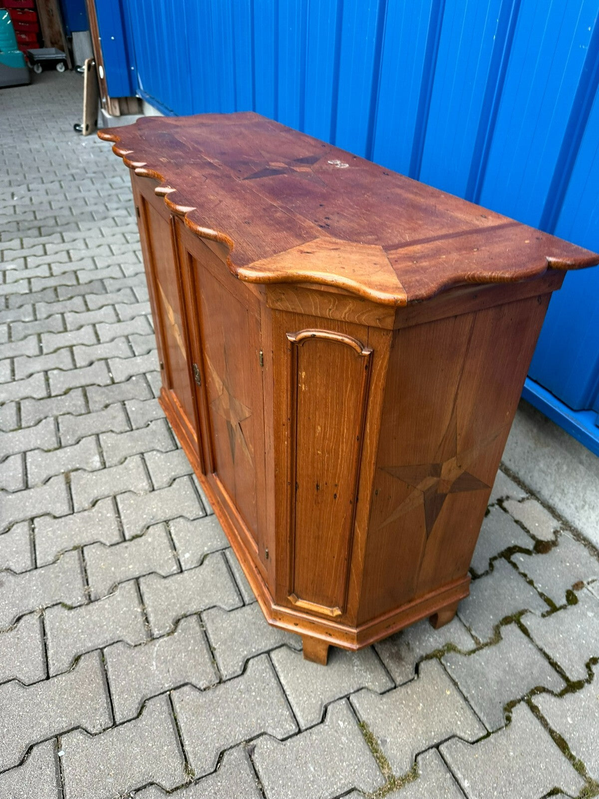 Antike Barockkommode Barock Kommode Mahagoni massiv Stern Intarsien Holland 18JH