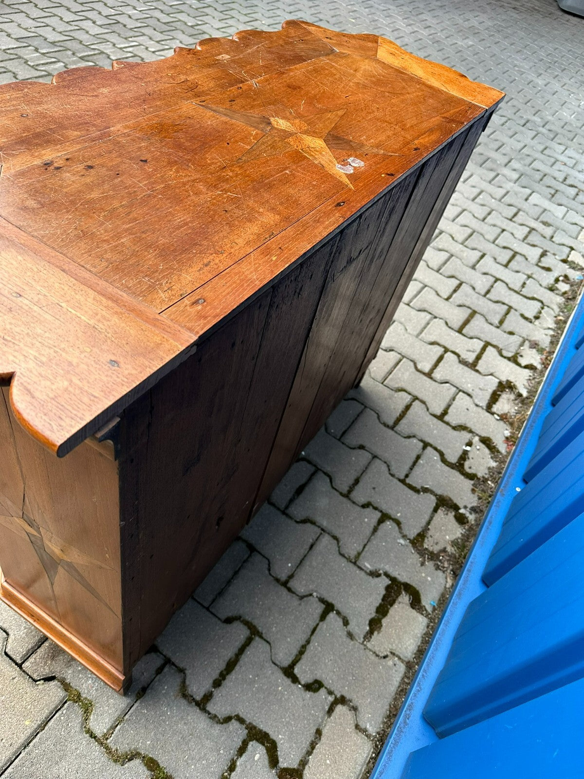 Antike Barockkommode Barock Kommode Mahagoni massiv Stern Intarsien Holland 18JH