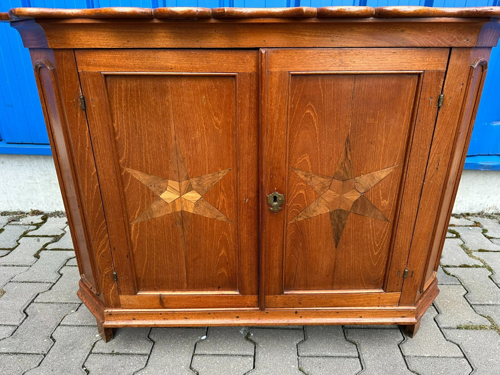 Antike Barockkommode Barock Kommode Mahagoni massiv Stern Intarsien Holland 18JH