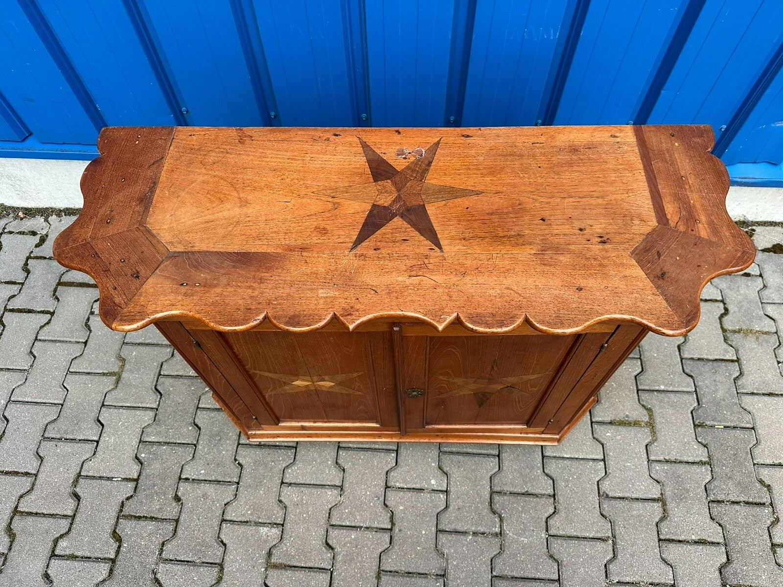Antike Barockkommode Barock Kommode Mahagoni massiv Stern Intarsien Holland 18JH