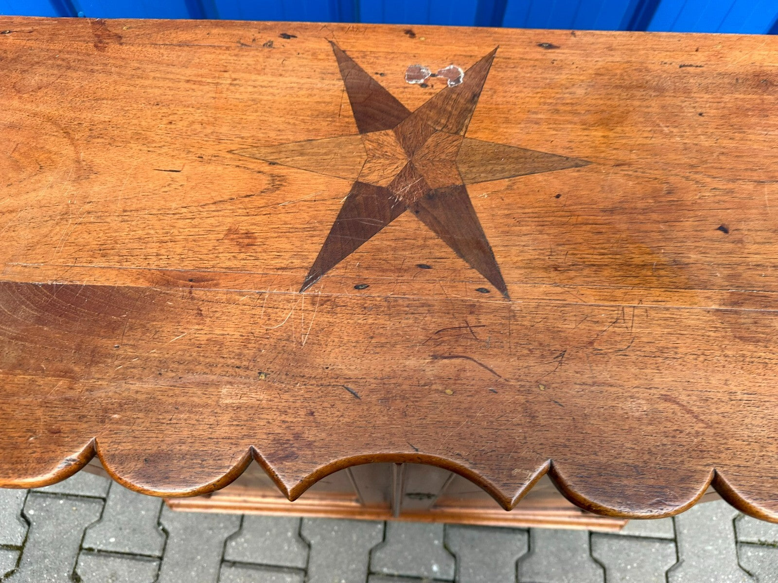 Antike Barockkommode Barock Kommode Mahagoni massiv Stern Intarsien Holland 18JH