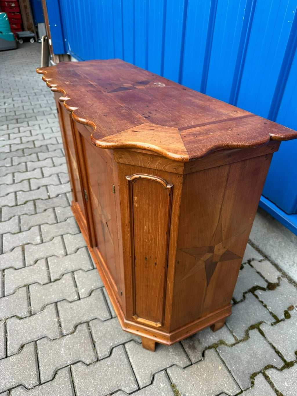 Antike Barockkommode Barock Kommode Mahagoni massiv Stern Intarsien Holland 18JH