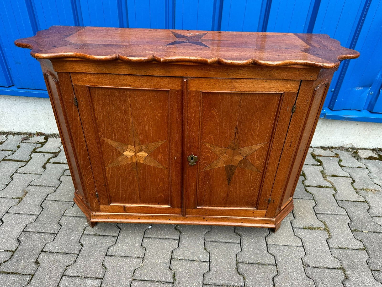 ANTIKE BAROCKKOMMODE BAROCK KOMMODE MAHAGONI MASSIV STERN INTARSIEN HOLLAND 18JH