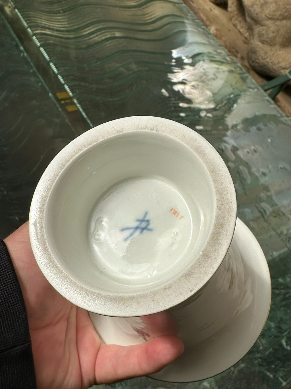 Meissen Porzellan Vase handbemalt Erste Wahl Trompetenvase Blumen